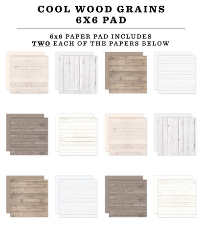 Echo Park Cool Wood Grains 6x6 Inch Paper Pad (CWG389023)