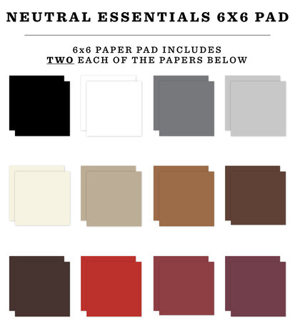 Echo Park Neutral Essentials 6x6 Inch Paper Pad (NE391023)