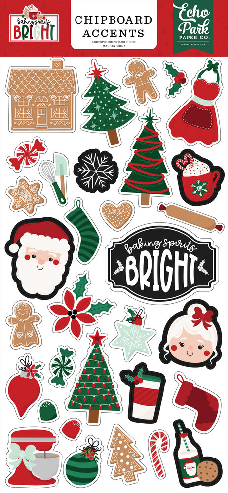 Echo Park Baking Spirits Bright Chipboard Accents (BSB388021)