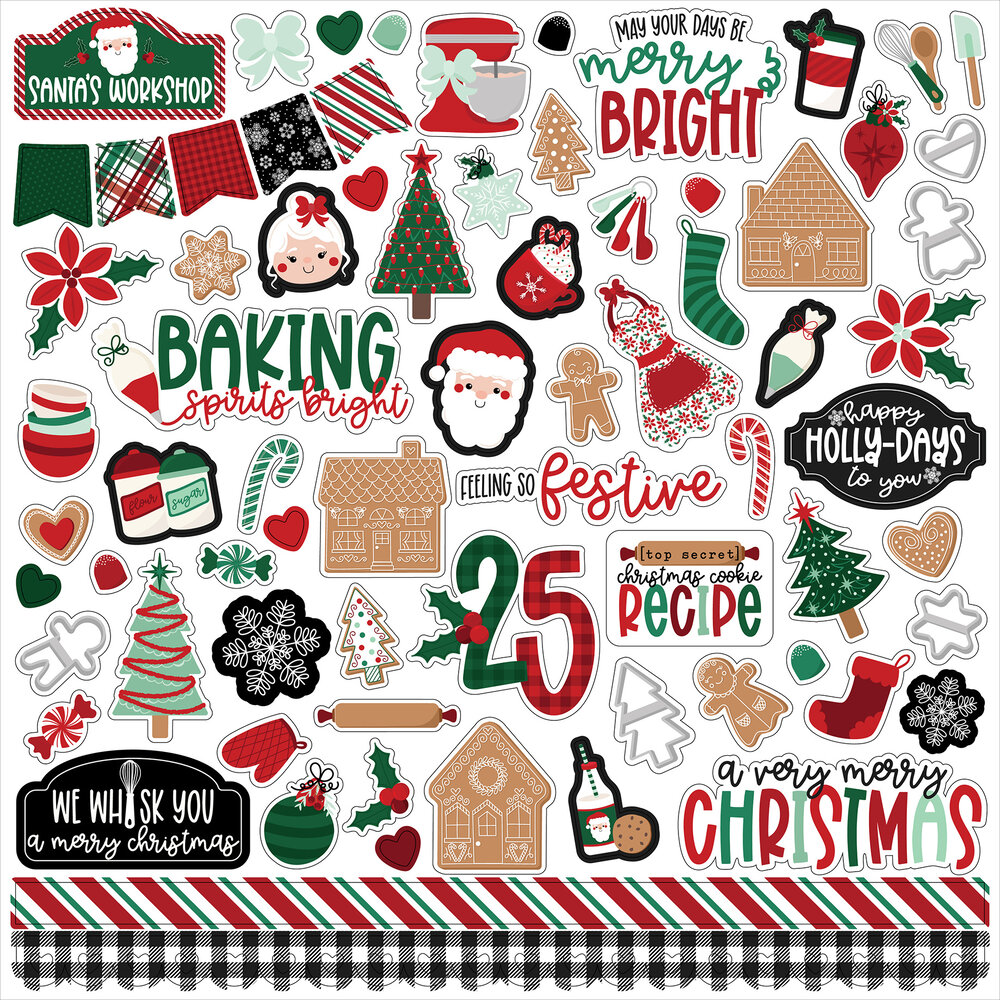 Echo Park Baking Spirits Bright 12x12 Inch Element Sticker (BSB388014)