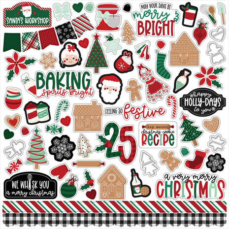 Echo Park Baking Spirits Bright 12x12 Inch Element Sticker (BSB388014)