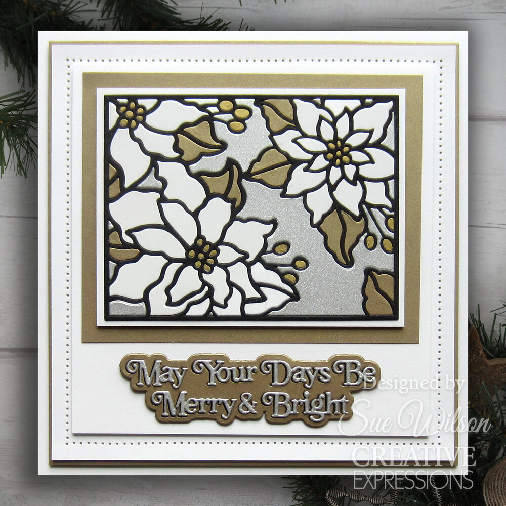 Creative Expressions Sue Wilson Craft Die Festive Poinsettia Cover Plate (CED3290) (OUTLET)
