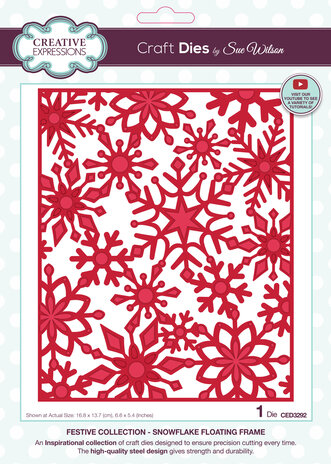 Creative Expressions Sue Wilson Craft Die Festive Snowflake Floating Frame (CED3292) (OUTLET)
