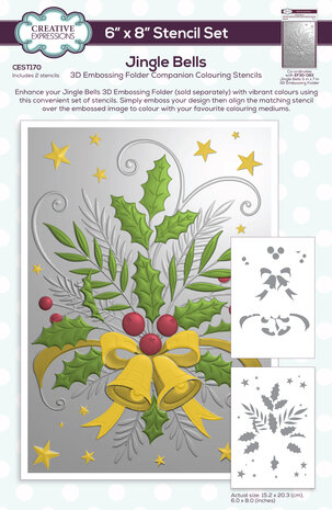 Creative Expressions Jingle Bells Companion Colouring Stencil (CEST170) (OUTLET) Creative Expressions Jingle Bells Companion Colouring Stencil (CEST170) (OUTLET)