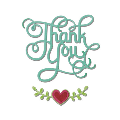 Sizzix Thinlits Die by Jen Long Phrase Thank You w/Hearts (3pcs) (660370) (DISCONTINUED) Sizzix Thinlits Die by Jen Long Phrase Thank You w/Hearts (3pcs) (660370) (DISCONTINUED)