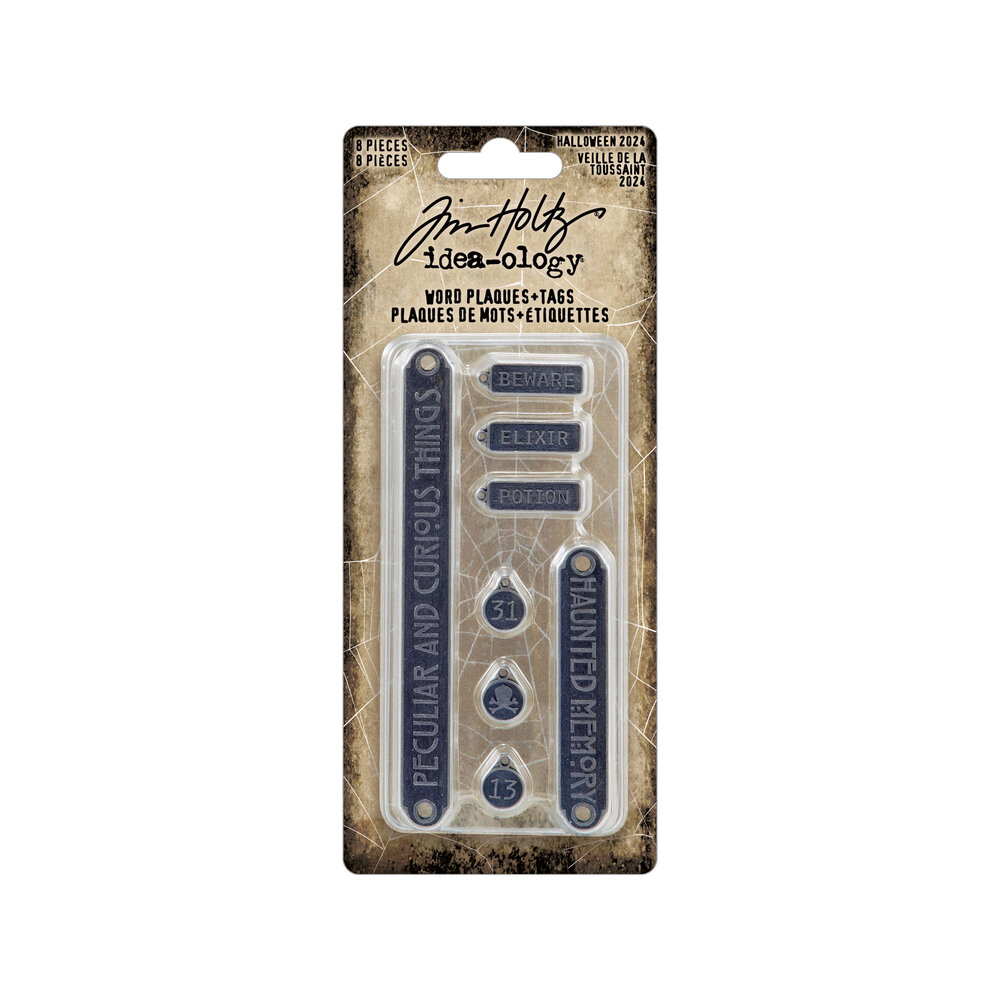 Idea-ology Tim Holtz Halloween Word Plaques + Tags (TH94388) (DISCONTINUED) Idea-ology Tim Holtz Halloween Word Plaques + Tags (TH94388) (DISCONTINUED)