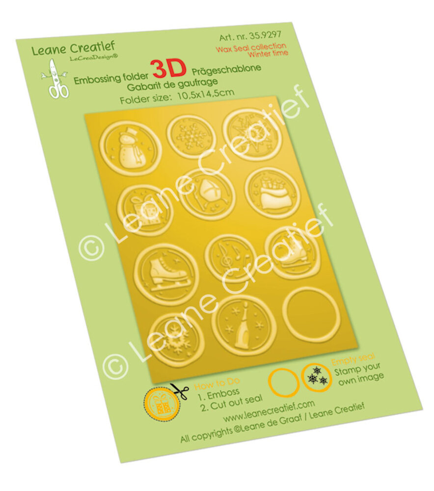 Leane Creatief Wax Seal Collection 3D Embossing Folder Winter Time (35.9297)