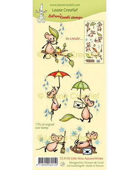 Leane Creatief LeCrea Combi Clear Stamp Mice Autumn/Winter (55.9150) (DISCONTINUED)
