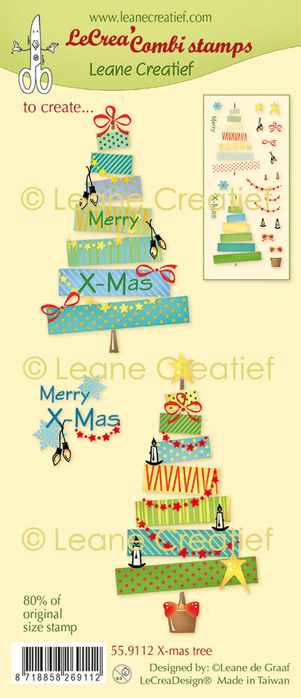 Leane Creatief LeCrea Combi Clear Stamp X-Mas Tree (55.9112) (DISCONTINUED)