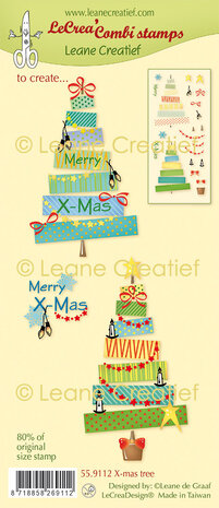 Leane Creatief LeCrea Combi Clear Stamp X-Mas Tree (55.9112) (DISCONTINUED)