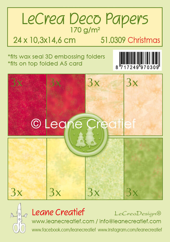 Leane Creatief LeCrea Deco Papers Christmas (51.0309) (DISCONTINUED)