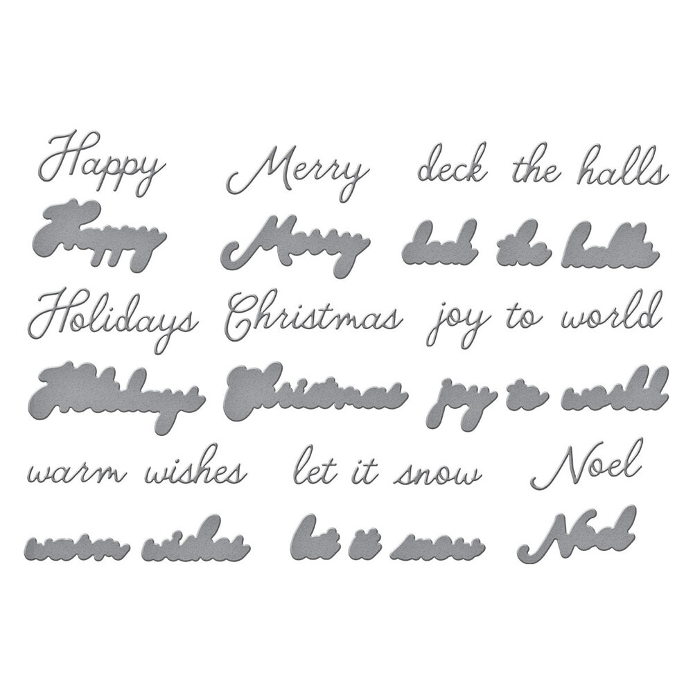Spellbinders Handwritten Holiday Sentiments Etched Dies (S5-654) Spellbinders Handwritten Holiday Sentiments Etched Dies (S5-654)