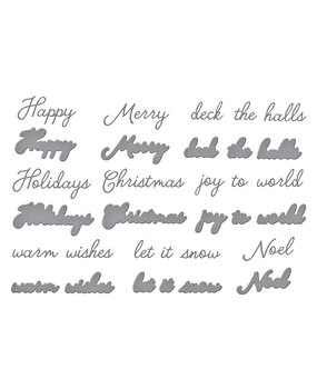 Spellbinders Handwritten Holiday Sentiments Etched Dies (S5-654)