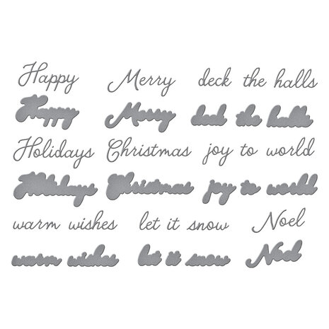 Spellbinders Handwritten Holiday Sentiments Etched Dies (S5-654) Spellbinders Handwritten Holiday Sentiments Etched Dies (S5-654)