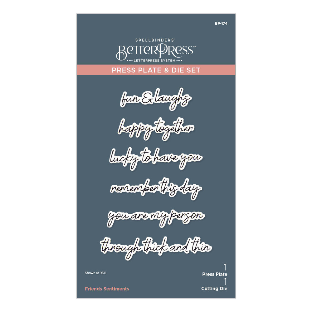 Spellbinders Friends Sentiments Press Plate & Die Set (BP-174) Spellbinders Friends Sentiments Press Plate & Die Set (BP-174)