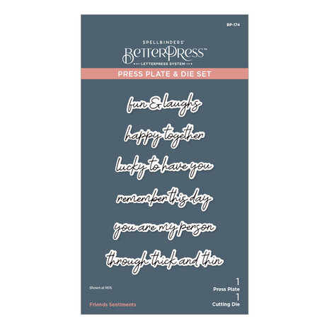 Spellbinders Friends Sentiments Press Plate & Die Set (BP-174) Spellbinders Friends Sentiments Press Plate & Die Set (BP-174)