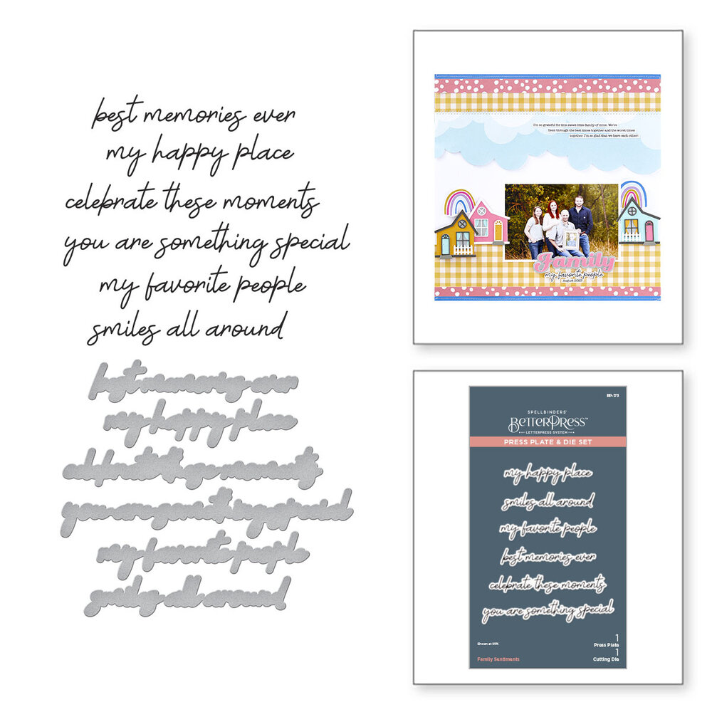 Spellbinders Family Sentiments Press Plate & Die Set (BP-173) Spellbinders Family Sentiments Press Plate & Die Set (BP-173)
