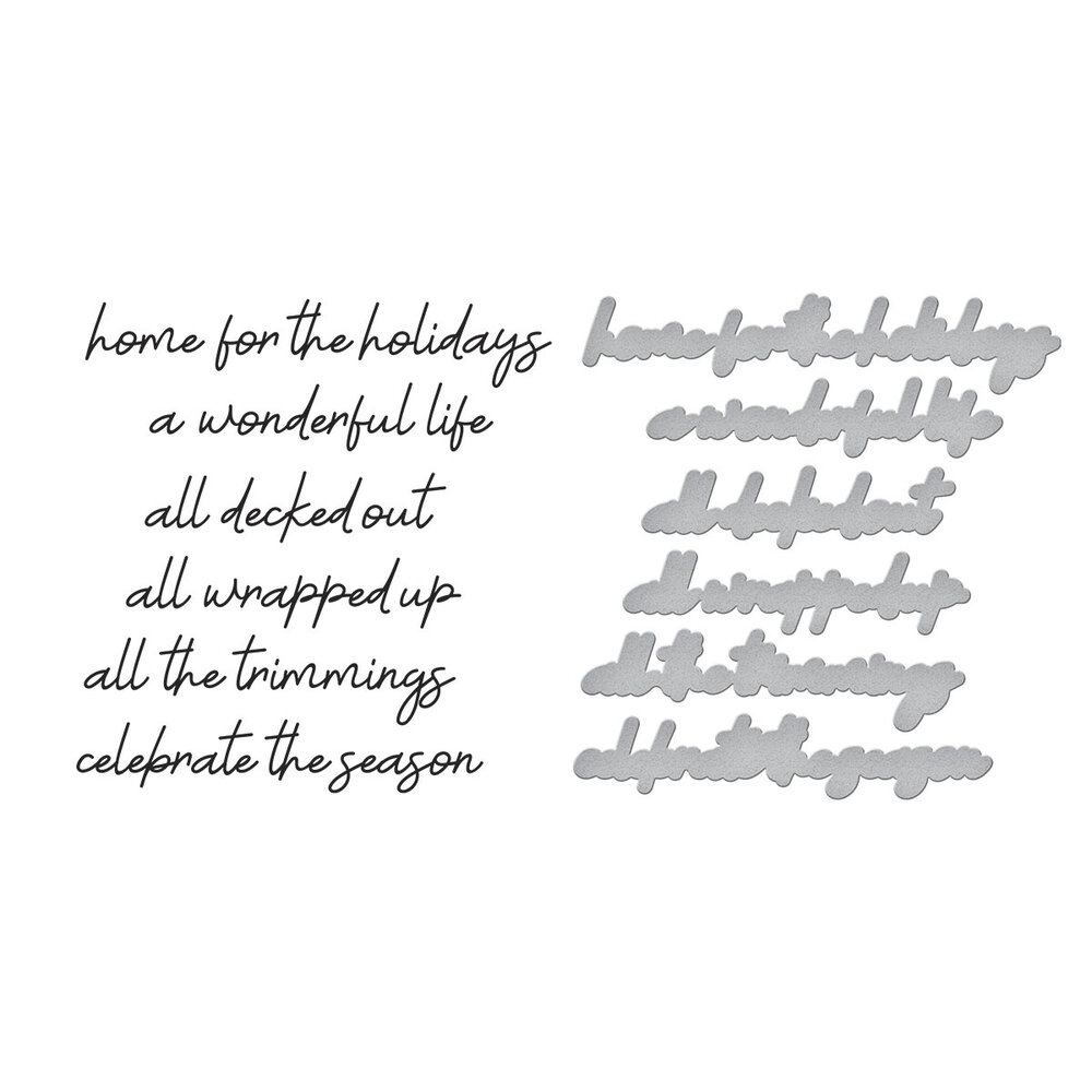 Spellbinders Christmas Sentiments Press Plate & Die Set (BP-208) Spellbinders Christmas Sentiments Press Plate & Die Set (BP-208)