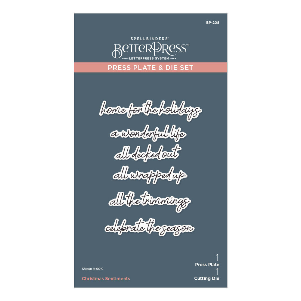 Spellbinders Christmas Sentiments Press Plate & Die Set (BP-208) Spellbinders Christmas Sentiments Press Plate & Die Set (BP-208)