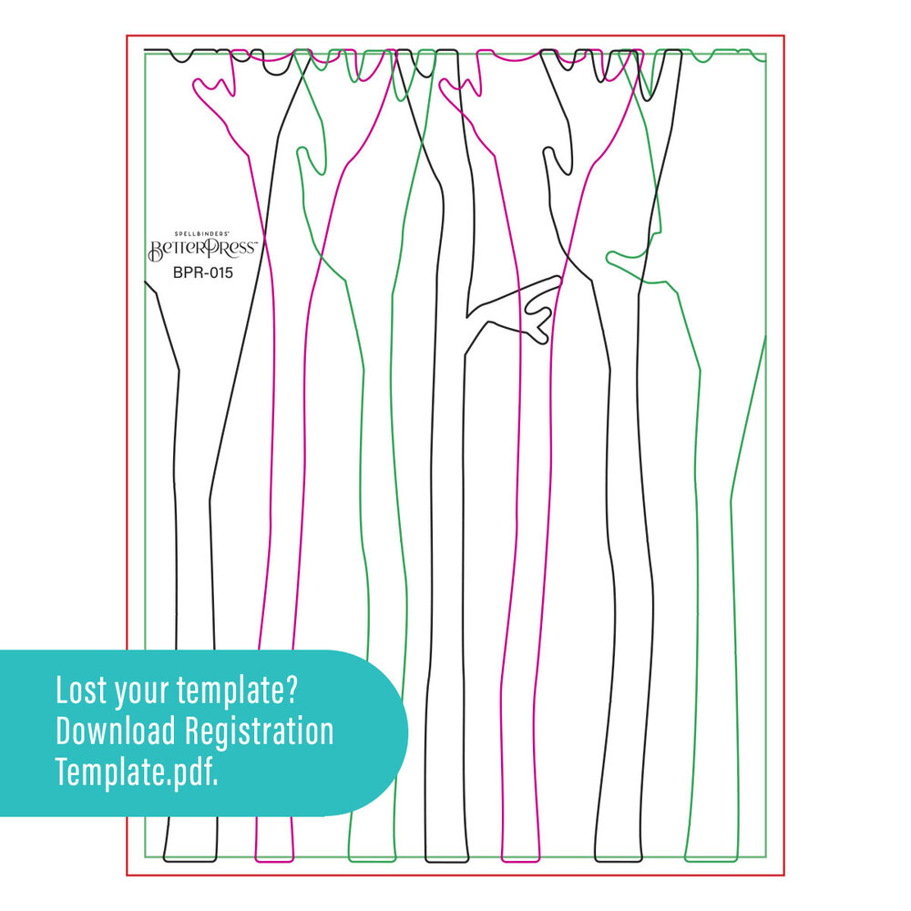 Spellbinders Birch Trees Registration Press Plates & Die Set (BPR-015) Spellbinders Birch Trees Registration Press Plates & Die Set (BPR-015)