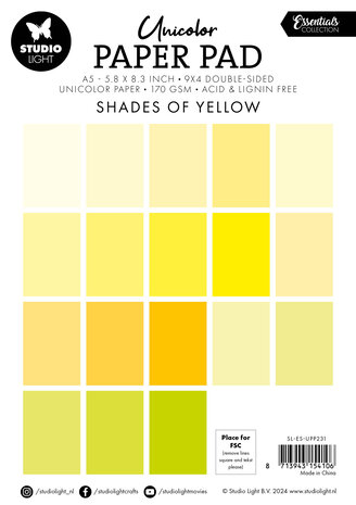 Studio Light Shades Of Yellow A5 Paper Pad (SL-ES-UPP231) (BASIC)