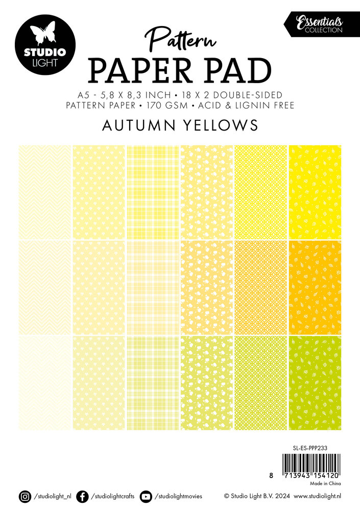 Studio Light Autumn Yellow A5 Paper Pad (SL-ES-PPP233) (BASIC)