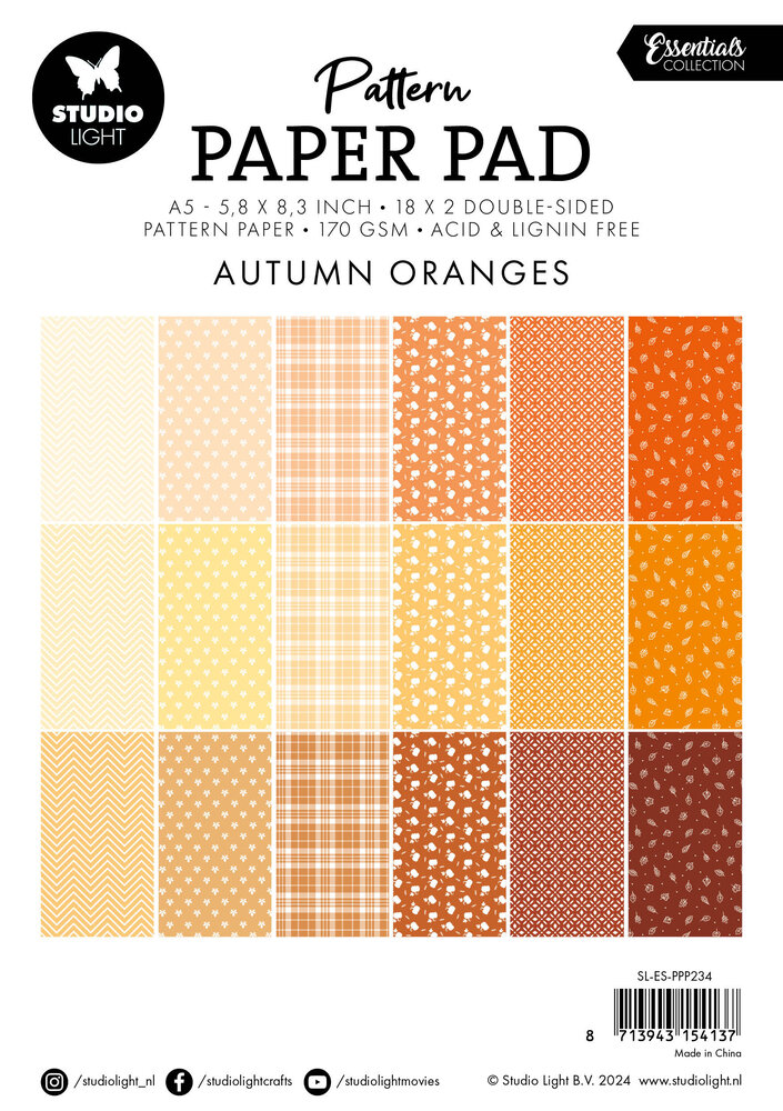 Studio Light Autumn Oranges A5 Paper Pad (SL-ES-PPP234) (BASIC)