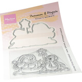 Marianne Design Clear Stamp & Die Eline's Animals Snowman & Penguin (EC0205)