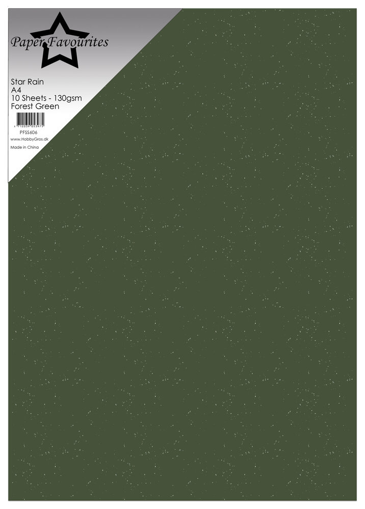 Paper Favourites Star Rain A4 Forest Green 130gsm (10pcs) (PFSS606)