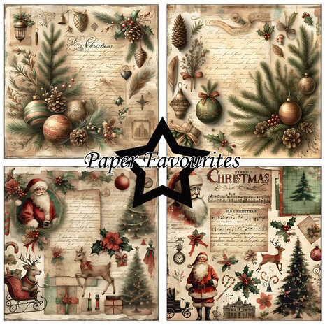 Paper Favourites Vintage Christmas 6x6 Inch Paper Pack (PF505) Paper Favourites Vintage Christmas 6x6 Inch Paper Pack (PF505)