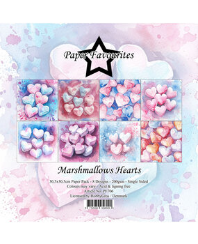 Paper Favourites Marshmallows Hearts 12x12 Inch Paper Pack (PF706)