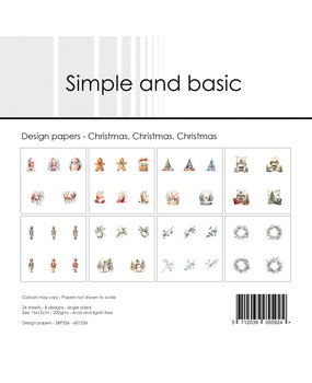 Simple and Basic Christmas, Christmas, Christmas 6x6 Inch Paper Pack (SBP536)
