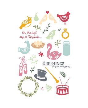 Sizzix Clear Stamps by Catherine Pooler 12 Days of Christmas (30pcs) (666726) (DISCONTINUED)