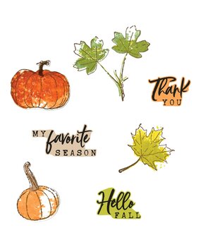 Sizzix Framelits Die w/Stamps by 49 and Market A5 Pencil Line Harvest (16+7pcs) (666709)