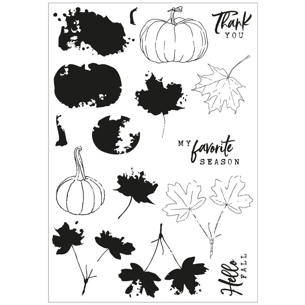 Sizzix Framelits Die w/Stamps by 49 and Market A5 Pencil Line Harvest (16+7pcs) (666709)