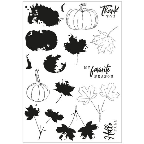 Sizzix Framelits Die w/Stamps by 49 and Market A5 Pencil Line Harvest (16+7pcs) (666709)