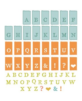 Sizzix Framelits Die w/Stamps by 49 and Market A5 Tab Stamp Alpha (60+10pcs) (666712)