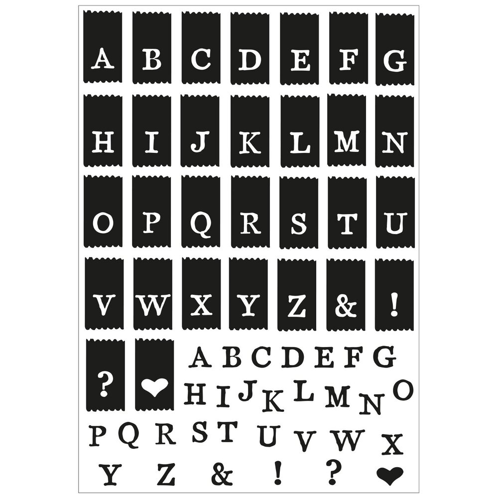 Sizzix Framelits Die w/Stamps by 49 and Market A5 Tab Stamp Alpha (60+10pcs) (666712)