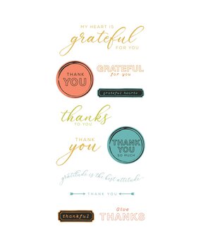 Sizzix Framelits Die w/Stamps by 49 and Market Thankful Sentiments (11+4pcs) (666708)