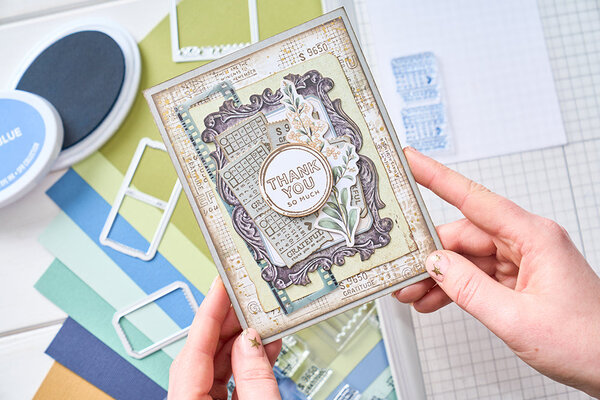 Sizzix Framelits Die w/Stamps by 49 and Market Thankful Sentiments (11+4pcs) (666708)