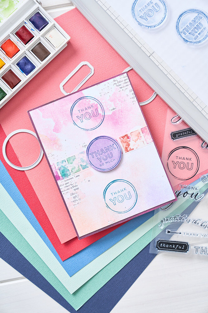 Sizzix Framelits Die w/Stamps by 49 and Market Thankful Sentiments (11+4pcs) (666708)