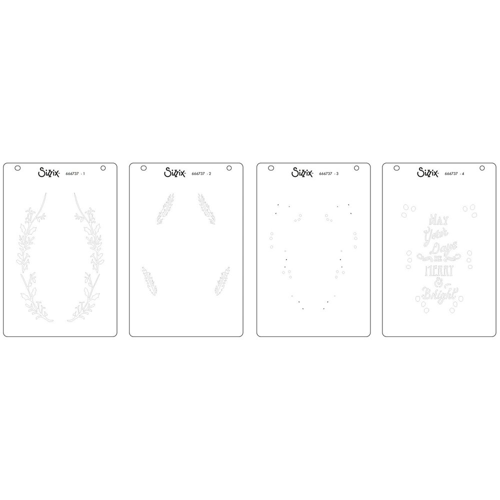 Sizzix Layered Stencils by Jen Long Merry & Bright #3 (4pcs) (666737) (DISCONTINUED) Sizzix Layered Stencils by Jen Long Merry & Bright #3 (4pcs) (666737) (DISCONTINUED)