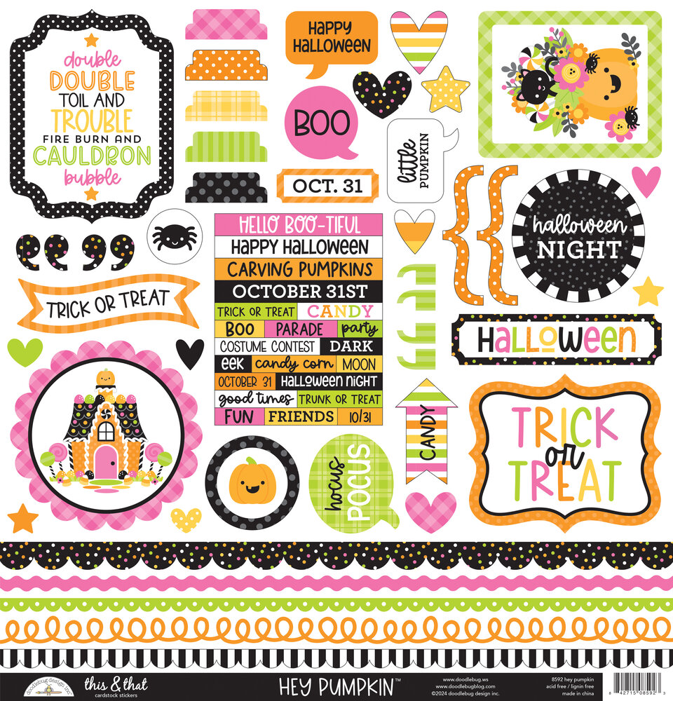 Doodlebug Design Hey Pumpkin This & That Stickers (8592)