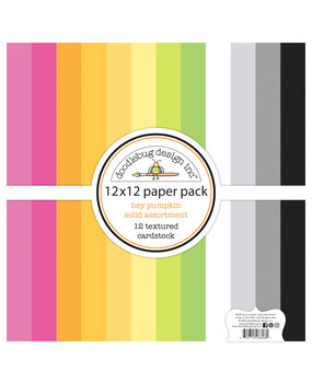 Doodlebug Design Hey Pumpkin 12x12 Inch Textured Cardstock Assortment Pack (8608)