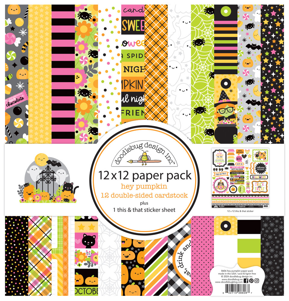 Doodlebug Design Hey Pumpkin 12x12 Inch Paper Pack (8606)