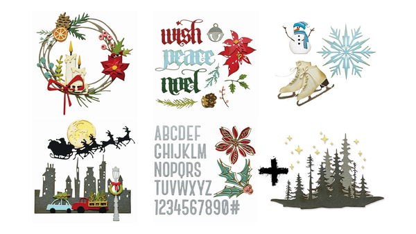 Sizzix [Craftlines Exclusive] Tim Holtz Christmas Collection 2024 Bundle (32440) 5+1 FREE