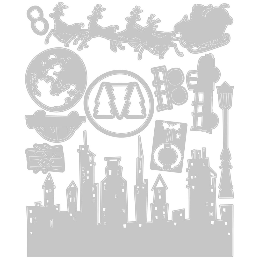 Sizzix Thinlits Die by Tim Holtz Vault Christmas Magic (12pcs) (666718)