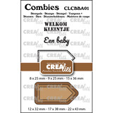 Crealies Combies Stempel + Stans No. 1 Stempelset Baby (teksten + tags/labels) (CLCBBA01)