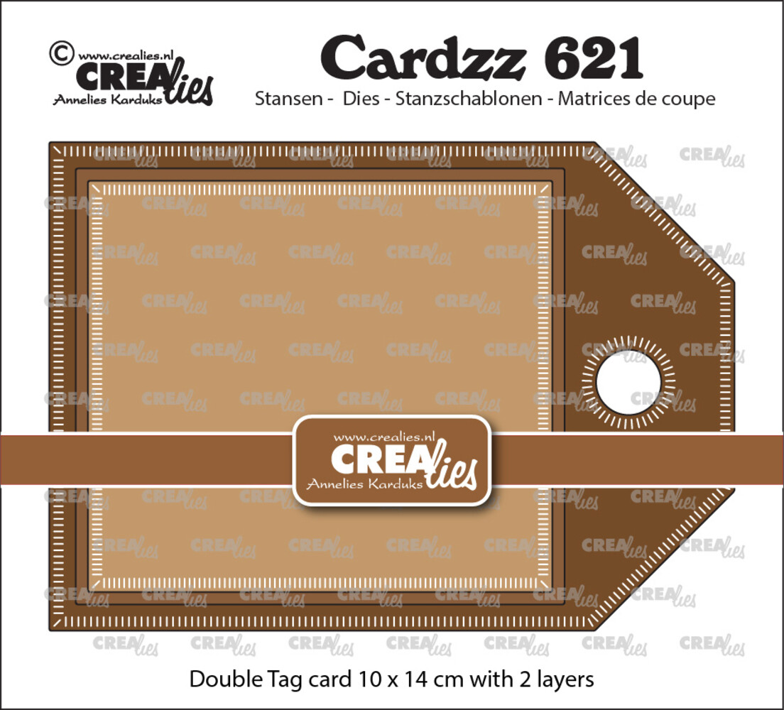 Crealies Cardzz Stansen No. 621 Dubbele Kaart Label (CLCZ621)