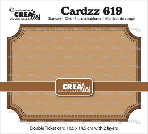 Crealies Cardzz Stansen No. 619 Dubbele Kaart Ticket (CLCZ619)
